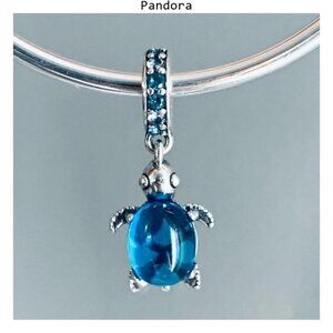 Pandora Murano Glass Sea TURTLE Dangle Charm